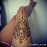 фото Мехенди на ляжке от 25.10.2017 №017 - Mehendi on thigh - tatufoto.com