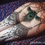 фото Мехенди на ляжке от 25.10.2017 №021 - Mehendi on thigh - tatufoto.com