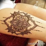 фото Мехенди на ляжке от 25.10.2017 №026 - Mehendi on thigh - tatufoto.com