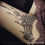 фото Мехенди на ляжке от 25.10.2017 №027 - Mehendi on thigh - tatufoto.com