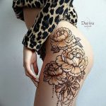 фото Мехенди на ляжке от 25.10.2017 №028 - Mehendi on thigh - tatufoto.com