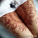 фото Мехенди на ляжке от 25.10.2017 №036 - Mehendi on thigh - tatufoto.com