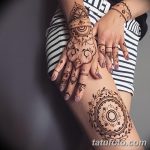 фото Мехенди на ляжке от 25.10.2017 №048 - Mehendi on thigh - tatufoto.com