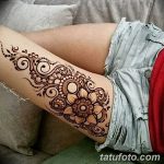 фото Мехенди на ляжке от 25.10.2017 №049 - Mehendi on thigh - tatufoto.com