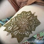 фото Мехенди на ляжке от 25.10.2017 №050 - Mehendi on thigh - tatufoto.com