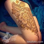 фото Мехенди на ляжке от 25.10.2017 №052 - Mehendi on thigh - tatufoto.com