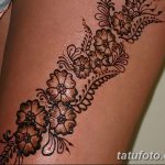 фото Мехенди на ляжке от 25.10.2017 №057 - Mehendi on thigh - tatufoto.com