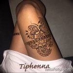 фото Мехенди на ляжке от 25.10.2017 №060 - Mehendi on thigh - tatufoto.com