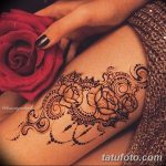 фото Мехенди на ляжке от 25.10.2017 №064 - Mehendi on thigh - tatufoto.com