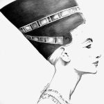 фото Эскизы тату Нефертити от 02.10.2017 №008 - Sketches of Nefertiti - tatufoto.com