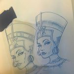 фото Эскизы тату Нефертити от 02.10.2017 №013 - Sketches of Nefertiti - tatufoto.com