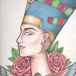 фото Эскизы тату Нефертити от 02.10.2017 №025 - Sketches of Nefertiti - tatufoto.com