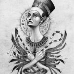 фото Эскизы тату Нефертити от 02.10.2017 №035 - Sketches of Nefertiti - tatufoto.com
