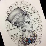 фото Эскизы тату Нефертити от 02.10.2017 №046 - Sketches of Nefertiti - tatufoto.com