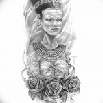 фото Эскизы тату Нефертити от 02.10.2017 №060 - Sketches of Nefertiti - tatufoto.com