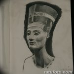 фото Эскизы тату Нефертити от 02.10.2017 №081 - Sketches of Nefertiti - tatufoto.com