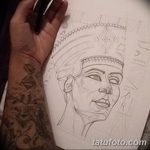 фото Эскизы тату Нефертити от 02.10.2017 №082 - Sketches of Nefertiti - tatufoto.com