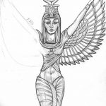 фото Эскизы тату Нефертити от 02.10.2017 №093 - Sketches of Nefertiti - tatufoto.com