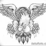 фото Эскизы тату орёл от 21.10.2017 №087 - Sketches of an eagle tattoo - tatufoto.com