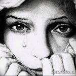 фото Эскизы тату слеза под глазом от 10.10.2017 №019 - Sketches of a tear - tatufoto.com