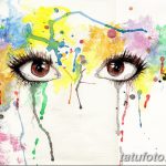 фото Эскизы тату слеза под глазом от 10.10.2017 №084 - Sketches of a tear - tatufoto.com