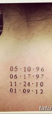 фото тату даты рождения от 11.10.2017 №138 — Date of birth tattoo — tatufoto.com