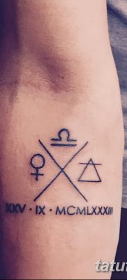 фото тату знак зодиака Весы от 21.10.2017 №009 — tattoo sign of the zodiac Libra
