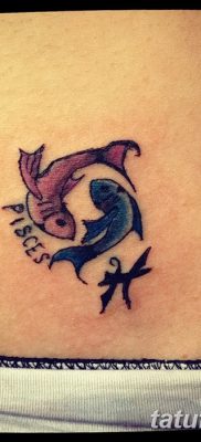 фото тату знак зодиака Рыбы от 21.10.2017 №005 — tattoo sign of the zodiac Pisces