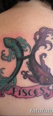 фото тату знак зодиака Рыбы от 21.10.2017 №015 — tattoo sign of the zodiac Pisces