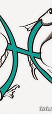 фото тату знак зодиака Рыбы от 21.10.2017 №022 — tattoo sign of the zodiac Pisces