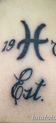 фото тату знак зодиака Рыбы от 21.10.2017 №023 — tattoo sign of the zodiac Pisces