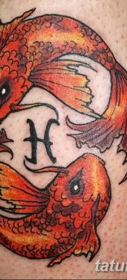 фото тату знак зодиака Рыбы от 21.10.2017 №027 — tattoo sign of the zodiac Pisces