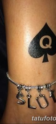 фото тату игральные карты королева от 21.10.2017 №003 — tatoo playing cards queen