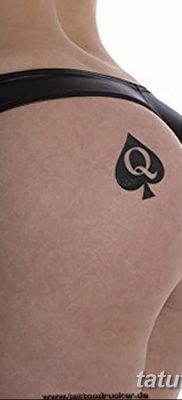 фото тату игральные карты королева от 21.10.2017 №010 — tatoo playing cards queen