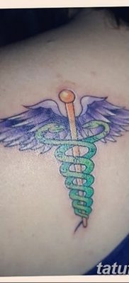 фото тату кадуцей от 21.10.2017 №026 — caduceus tattoo — tatufoto.com