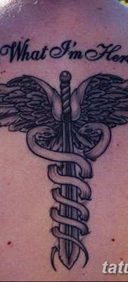фото тату кадуцей от 21.10.2017 №030 — caduceus tattoo — tatufoto.com