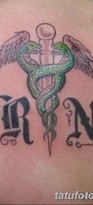 фото тату кадуцей от 21.10.2017 №032 — caduceus tattoo — tatufoto.com