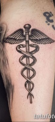 фото тату кадуцей от 21.10.2017 №039 — caduceus tattoo — tatufoto.com