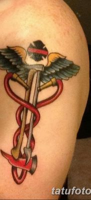 фото тату кадуцей от 21.10.2017 №041 — caduceus tattoo — tatufoto.com