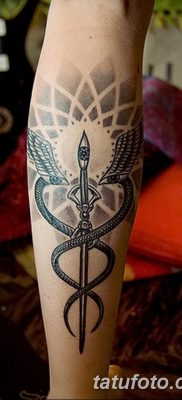 фото тату кадуцей от 21.10.2017 №049 — caduceus tattoo — tatufoto.com