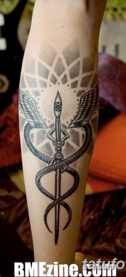 фото тату кадуцей от 21.10.2017 №058 — caduceus tattoo — tatufoto.com
