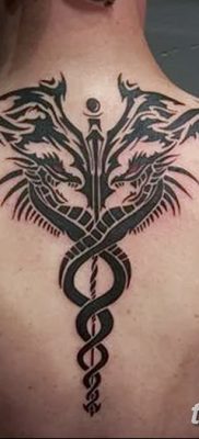 фото тату кадуцей от 21.10.2017 №077 — caduceus tattoo — tatufoto.com