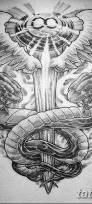 фото тату кадуцей от 21.10.2017 №078 — caduceus tattoo — tatufoto.com