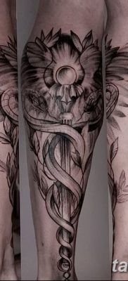 фото тату кадуцей от 21.10.2017 №079 — caduceus tattoo — tatufoto.com