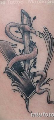 фото тату кадуцей от 21.10.2017 №084 — caduceus tattoo — tatufoto.com