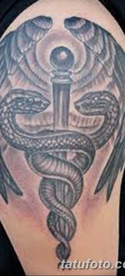 фото тату кадуцей от 21.10.2017 №138 — caduceus tattoo — tatufoto.com