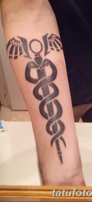 фото тату кадуцей от 21.10.2017 №139 — caduceus tattoo — tatufoto.com