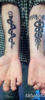 фото тату кадуцей от 21.10.2017 №140 — caduceus tattoo — tatufoto.com