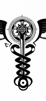 фото тату кадуцей от 21.10.2017 №141 — caduceus tattoo — tatufoto.com