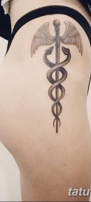фото тату кадуцей от 21.10.2017 №142 — caduceus tattoo — tatufoto.com